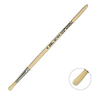 Bristle Brush Round No. 4 d-4 mm; L-18 mm wooden handle Calligrata