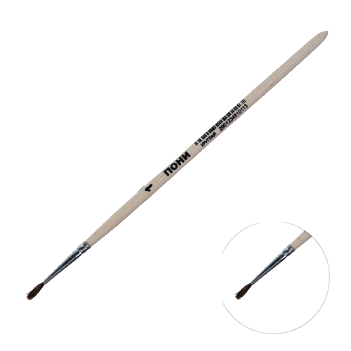 Hobuseharja ümmargune nr 1 d-1 mm; L-10 mm puust käepide Calligrata