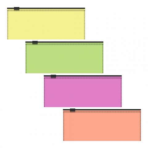 Zip-Beutel aus Kunststoff ErichKrause® Fizzy Neon, 190x70mm, halbtransparent, assorted