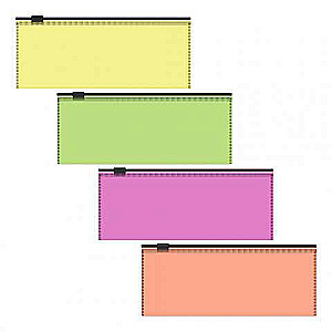 Zip plastic bag ErichKrause® Fizzy Neon, 190x70mm, semi-transparent, assorted
