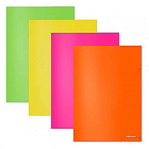 Folder kątowa plastikowa ErichKrause® Glossy Neon, A4, półprzezroczysta, asortyment