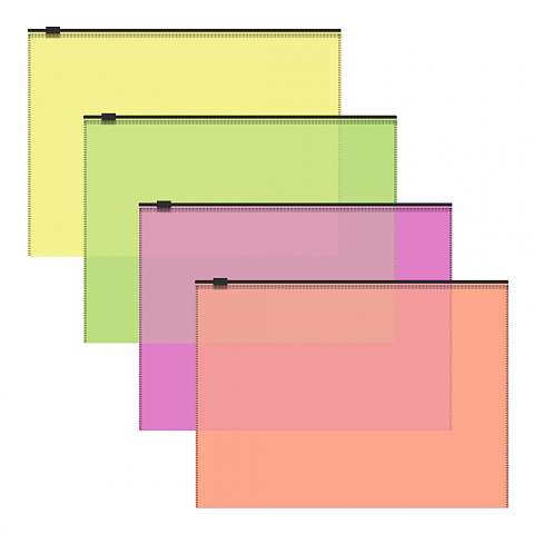 Zip-Beutel aus Kunststoff ErichKrause® Fizzy Neon, B5, transparent, assortiert
