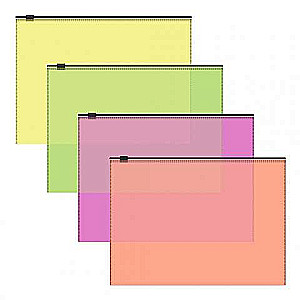 Zip-Beutel aus Kunststoff ErichKrause® Fizzy Neon, B5, transparent, assortiert