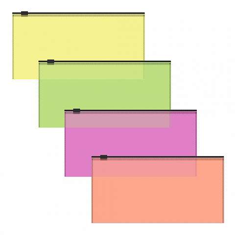 Zip-Beutel aus Kunststoff ErichKrause® Fizzy Neon, Travel, halbtransparent, Assortiment