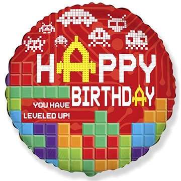 Fooliumõhupall Happy Birthday Bricks, pakitud, FX, 18
