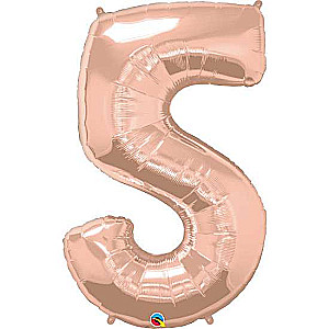 Folijas balons 45/92cm 5 B&C rozā-zelta