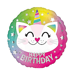 Folienballon 18 CIR Geburtstag Caticorn