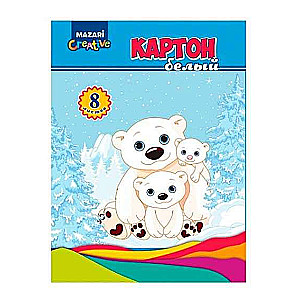 Baltas 8 lapų kreidinis kartonas.