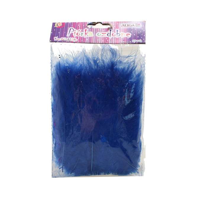 Dekoratīvie spalvas 50gab. 10-12cm Putnu spalvas zilas