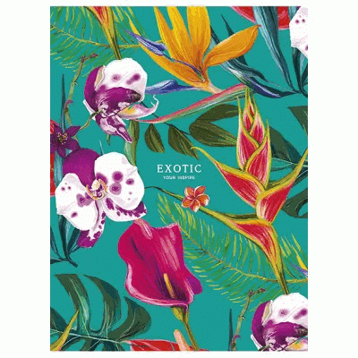 A5 piezīmju grāmata, 40 lapas līnijā EXOTIC, assorti
