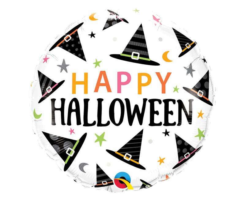 Folienballon 18 QL RND Happy Halloween