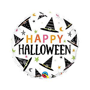 Folienballon 18 QL RND Happy Halloween