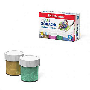 Gouache ErichKrause® Pearl 6 colors of 20ml