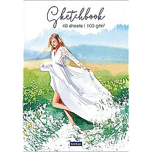 Premium Bloknotu SketchBook 40l A5f bez līnijas 100g/m² Skaistuma mirklis