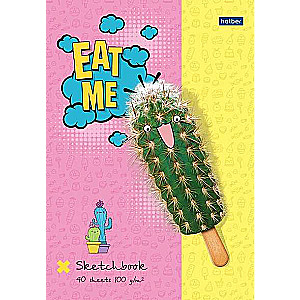 Premium Bloknot SKETCHPad 40l A5f bez līnijas 100g/m² Jautrie kaktusi