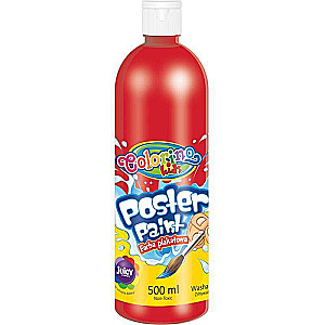 Farba plakatowa 500ml czerwona COLORINO