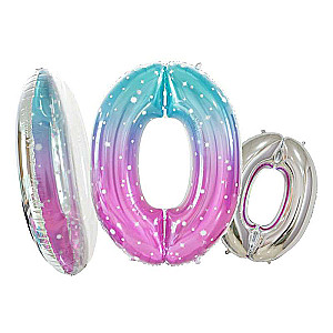 Folienballon Digit 0, Space, 78 cm