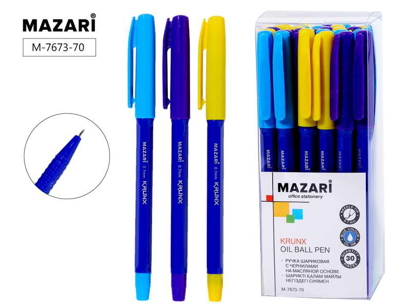 Kugelschreiber mit Tinte auf Ölbasis KRUNX, BLAU