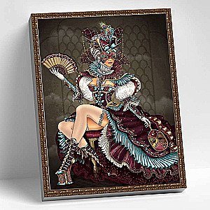Diamantmosaic koos kantud raami 40x50 cm - Veneetsia karneval