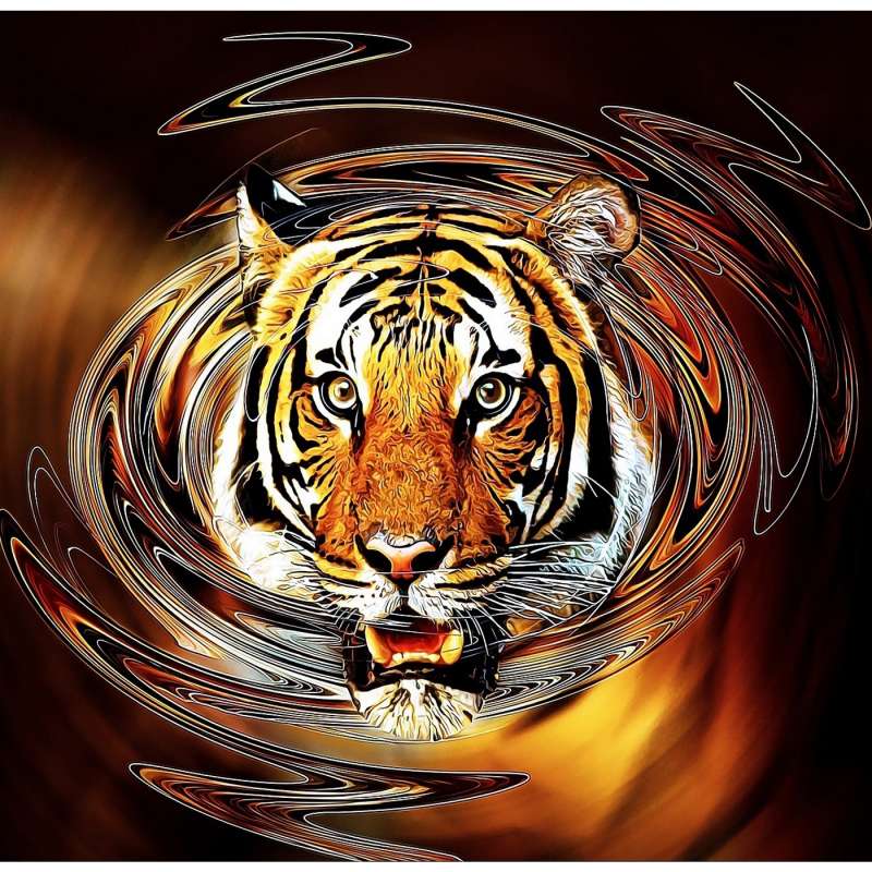 Diamond Mosaic - Mighty Tiger, 30x30cm