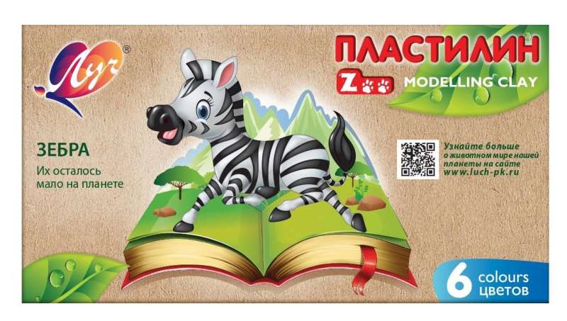 Plastilīns ZOO 6 krāsas