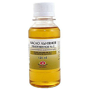 Olejek lniany zagęszczony nr 2 do prac malarskich, butelka 120ml.