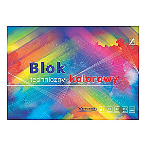 Colored cardboard A3 12 sheets 210g/m2 double-sided
