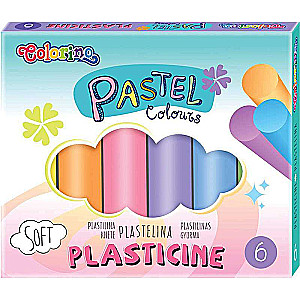 Plastelina 6 kolorów pastelowych