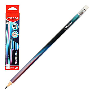 Pencil with Eraser MAPED Nightfall HB