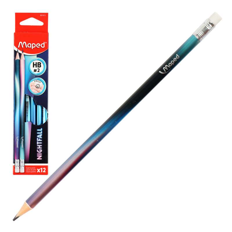 Bleistift mit Radiergummi MAPED Nightfall HB