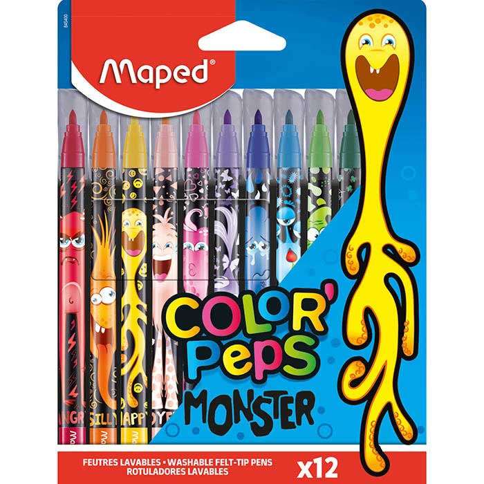 Flomāsteri MAPED Monster 2.8mm 12krāsas, 