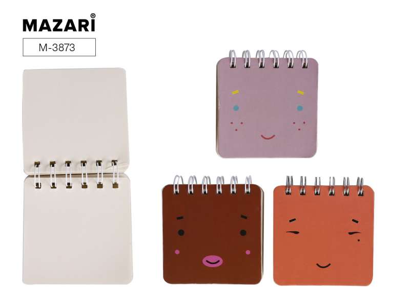Bloknot 8,5 x 8,5 cm WORLD OF EMOJIS uz spirāles, 100l.