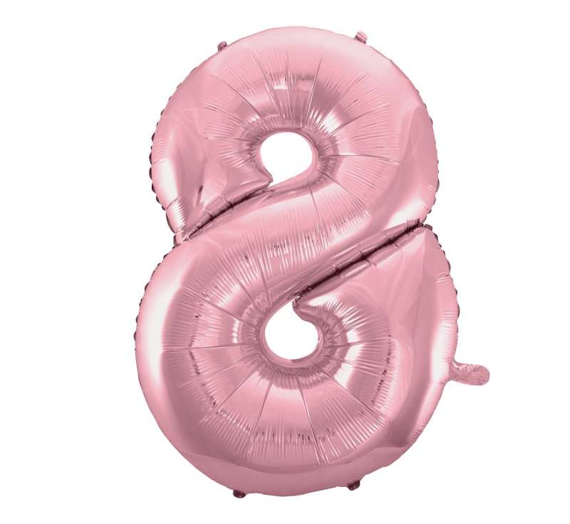 Folienballon 45/92cm Nr. 8, hellrosa