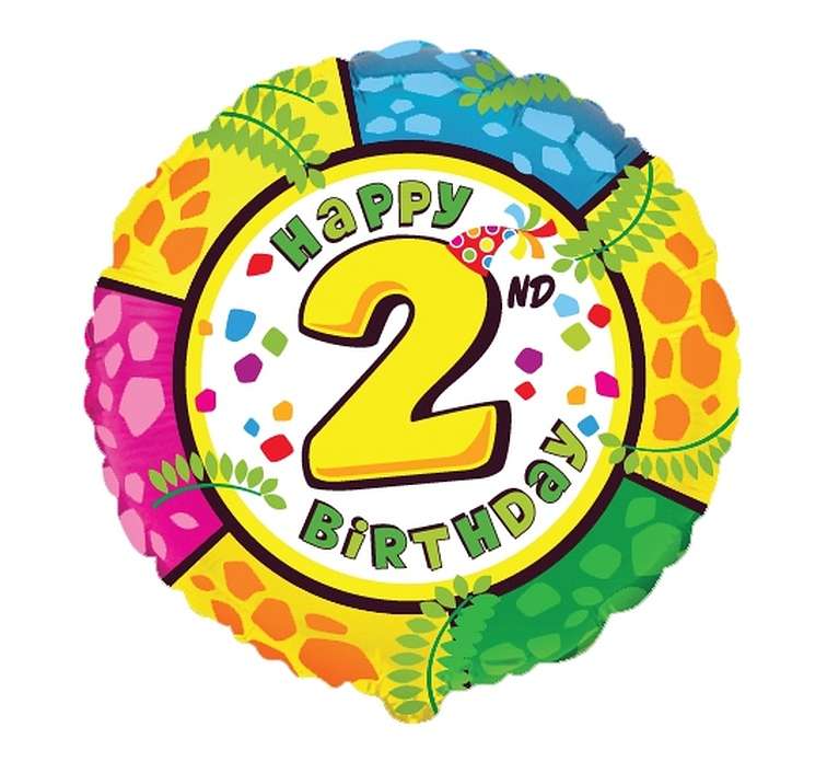 Folienballon 18/46cm rund 2 FX Happy Birthday