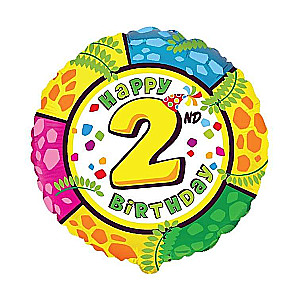 Folienballon 18/46cm rund 2 FX Happy Birthday