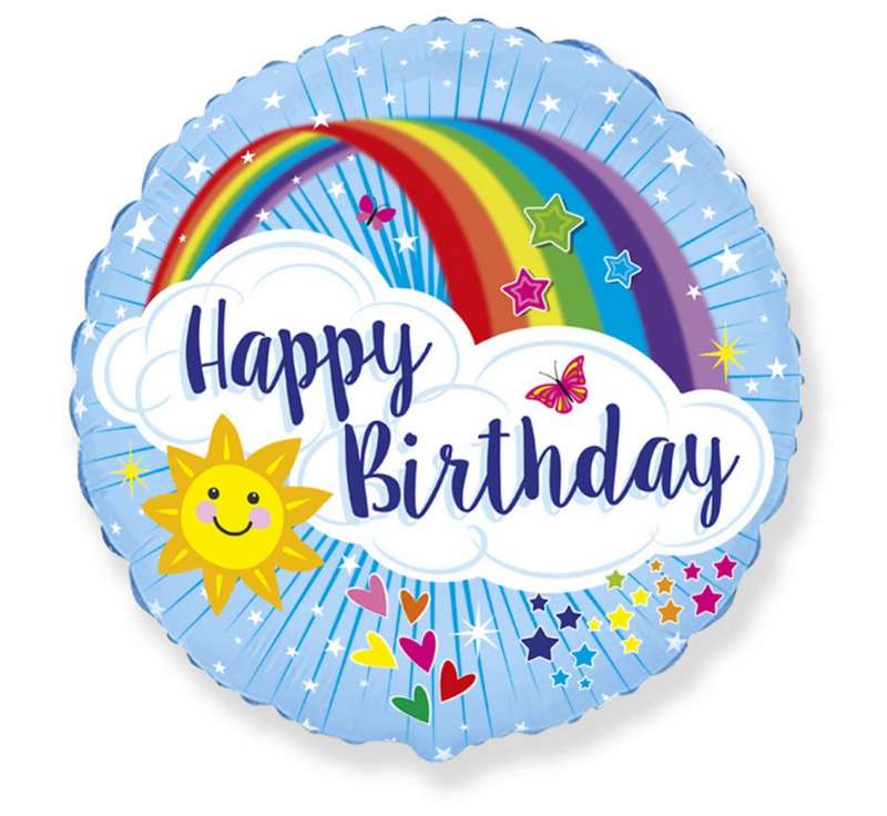 Folienballon 18/46cm rund FX - Happy Birthday