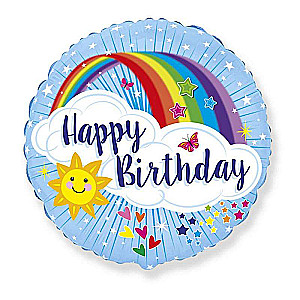 Folienballon 18/46cm rund FX - Happy Birthday