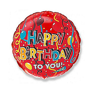 Folienballon 18 FX - Herzlichen Glückwunsch zum Geburtstag