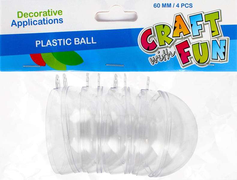 Dekors - plastmasas bumbiņu komplekts, 6 cm 4 gab.