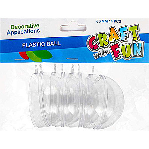 Dekors - plastmasas bumbiņu komplekts, 6 cm 4 gab.