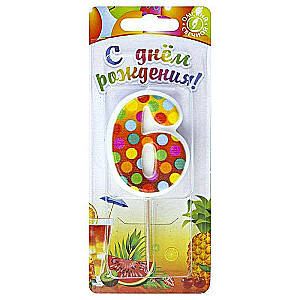 Svečs torta uz špēres 6 Konfeti