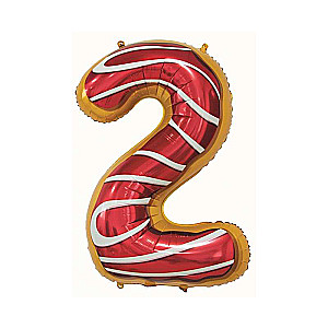 Folienballon Ziffer 2, Cookie, 78 cm