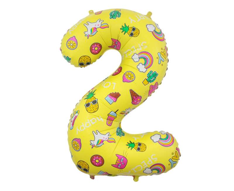 Folienballon Ziffer 2, Bilder, 78 cm