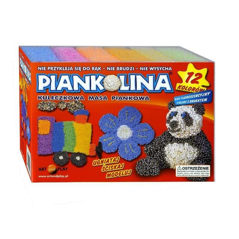 Modeling mass from plasticine 12 colors PIANKOLINA with glitter
