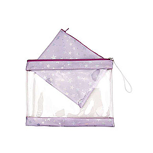 Folder for notebooks with a zipper on top A4+A5 PURPLE
