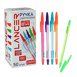 Ballpoint pen 0.5mm blue, MIX LANCER Fluo case