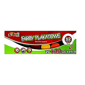 Guašas plakatinėms 12 spalvų 30ml