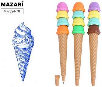 Długopis - ICE CREAM, niebieski, w asortymencie