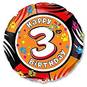 Folienballon 18/46cm rund 3 FX Happy Birthday, farbig