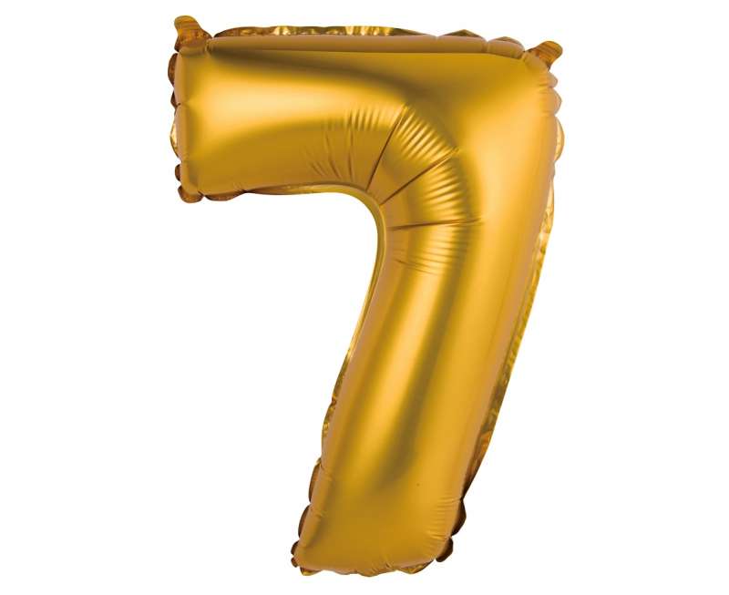 Folienballon - Zahl 7, golden, 35cm